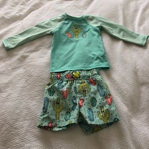 18m swim trunks and rash guard